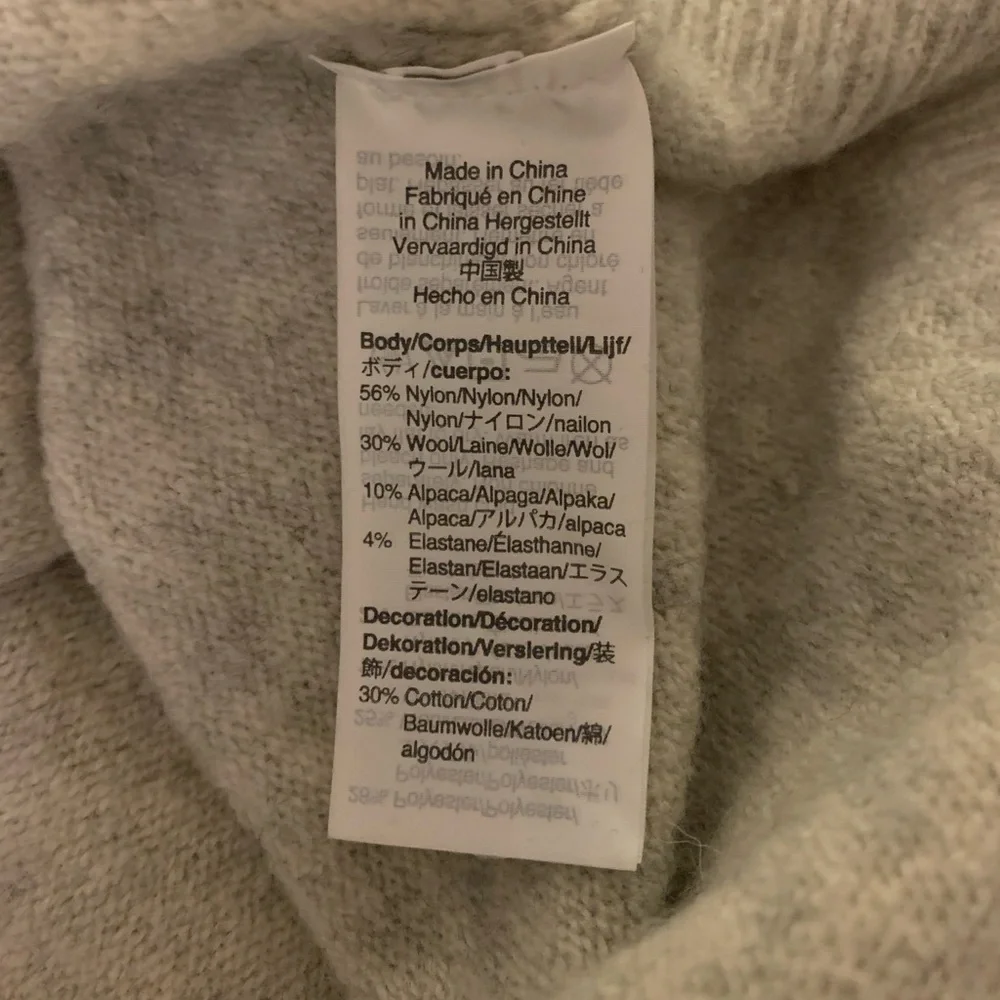 J. Crew Tipped Raglan Warm Wool Alpaca Blend Sweater XL